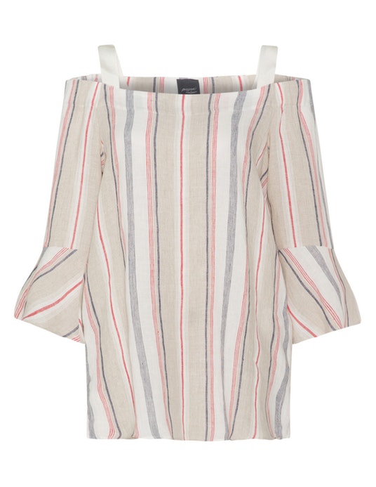 Persona Striped off-the-shoulder top Beige / Blue