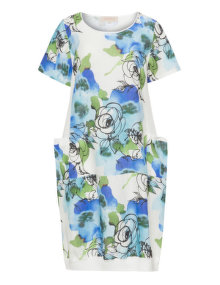 Isolde Roth Floral linen panel dress  Blue / Multicolour