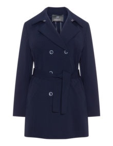 Karin Paul Ponte roma jersey trench coat Dark-Blue