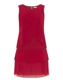 Jo and Julia Layered chiffon cocktail dress  Bordeaux-Red