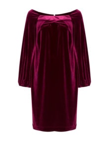 Mat Velvet dress Bordeaux-Red