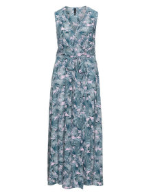 Manon Baptiste Wrap front maxi dress Pink / Petrol