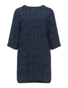 Mes Soeurs Et Moi Printed cotton top Dark-Blue