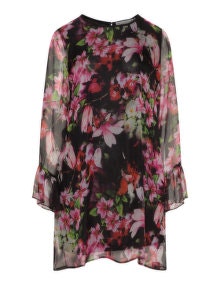 Studio Floral chiffon tunic Black / Multicolour