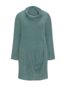 Kekoo Layered shawl collar dress  Green