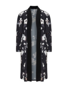 Mat Floral print open jacket Black / Cream