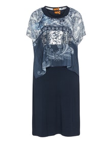 Aprico Layered chiffon dress Blue