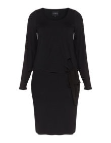 Live Unlimited London 2-in-1 jersey dress Black