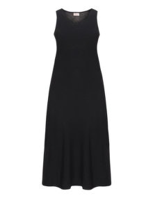 Heart Linen blend dress Black