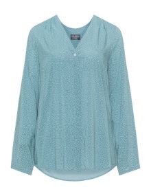 Via Appia Due Polkda dot viscose top  Turquoise / White