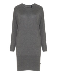 Adia Ribbed hem knit dress  Grey