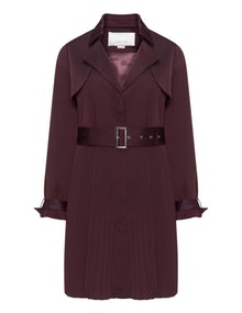 LOST INK Pleated trench coat Bordeaux-Red