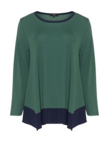 Vento Maro Colour block top Green / Blue