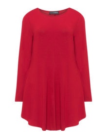 Doris Streich Long sleeved A-line top Red