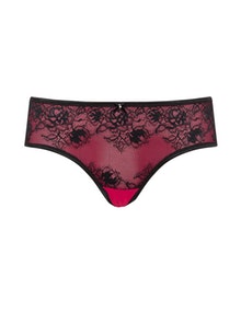 Deesse Floral mesh briefs  Berry-Purple / Black