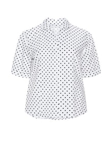 Eterna Dotted cotton blouse White / Black