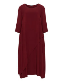 Grizas Layered crêpe dress Dark-Red