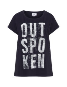 Zizzi Slogan t-shirt Dark-Blue