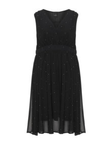 Adia Polka dot chiffon dress Black / White