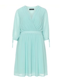 Manon Baptiste Wrap effect chiffon dress Mint