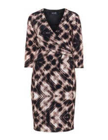 navabi Printed wrap dress Brown / Dark-Brown