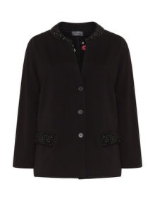 Via Appia Due Beaded jersey jacket Black