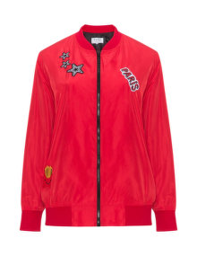 Club One Embroidered bomber jacket Red