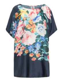 Johnny Was Floral print silk tunic Dark-Blue / Multicolour