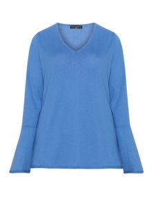 Manon Baptiste Flute sleeve jumper  Blue