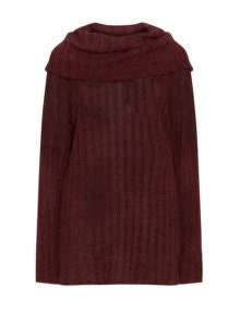 Kekoo Ribbed shawl neck jumper Red