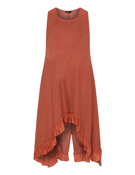 Vento Maro Linen raised hem dress Orange