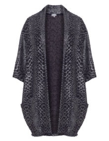 Yoona Snake pattern bouclé cardigan Dark-Blue / Blue